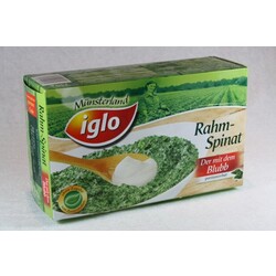 Iglo Rahm Iglo, UPC 4250241202800 Spinat Gemüse