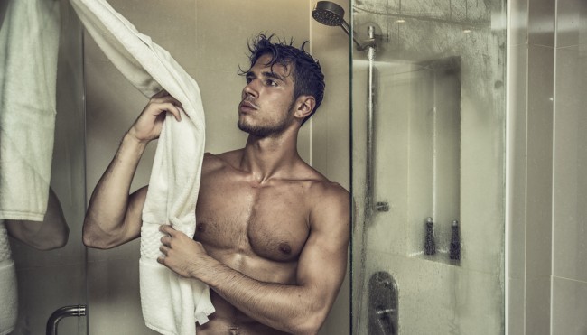 Handtuch Mann Dusche