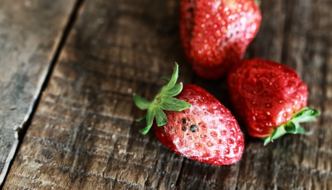 Schimmlige Erdbeeren